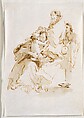 The Holy Family with Saint John, Giovanni Battista Tiepolo (Italian, Venice 1696–1770 Madrid), Pen and brown ink, brown wash