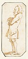 Caricature of a Man with His Arms Folded, Standing in Profile to the Left, Giovanni Battista Tiepolo Italian, Pen and brown ink, brown wash, over pencil