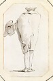 Caricature of a Man Holding a Tricorne, Seen from Behind, Giovanni Battista Tiepolo (Italian, Venice 1696–1770 Madrid), Pen and black ink, gray wash
