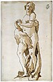Leda, Giovanni Domenico Tiepolo Italian, Pen and brown ink, gray wash, over black chalk