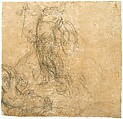 The Massacre of the Innocents, The Veneto (1600–1699), Black chalk, heightened with white (partly oxidized), on paper tinted orangish red.
