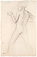 Youth in an Attitude of Defense, Edgar Degas (French, Paris 1834–1917 Paris), Pencil on buff laid paper
