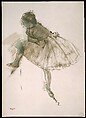 Study of a Ballet Dancer (recto); Two Studies of Dancers (verso), Edgar Degas (French, Paris 1834–1917 Paris), Oil with opaque watercolor on prepared pink paper (recto); oil on prepared pink paper (verso)