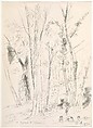 Landscape with Trees and Children, André-Dunoyer de Segonzac (French, Boussy-Saint-Antoine 1884–1974 Paris), Pen and black ink with wash and charcoal on heavy cream paper