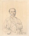 Dr. François Mêlier, Jean Auguste Dominique Ingres (French, Montauban 1780–1867 Paris), Graphite with graphite framing lines, corrected with white, on buff wove paper