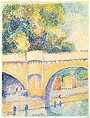 Le Pont Neuf, Hippolyte Petitjean (French, Mâcon 1854–1929 Paris), Watercolor and gouache on cream wove paper, upper edge torn from notebook