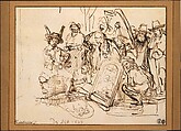 Satire on Art Criticism, Rembrandt (Rembrandt van Rijn) (Dutch, Leiden 1606–1669 Amsterdam), Pen and brown ink corrected with white.