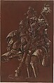Saint Christopher, Follower of Hans Baldung Grien (Upper Rhine, third quarter of the sixteenth century), Pen and black ink, brush and blackish brown and blackish gray wash, highlighted with opaque white, on reddish brown prepared paper, German, Upper Rhine