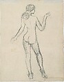 Standing Nude Woman and Studies of a Hand, Leg, and Feet, Maurice Brazil Prendergast  (American, St. John’s, Newfoundland 1858–1924 New York), Pencil