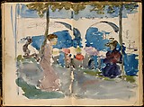 Paris Sketchbook, Maurice Brazil Prendergast  (American, St. John’s, Newfoundland 1858–1924 New York), Conté crayon, pencil, and watercolor sketches