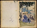 Paris Sketchbook, Maurice Brazil Prendergast  (American, St. John’s, Newfoundland 1858–1924 New York), Conté crayon, pencil, and watercolor sketches
