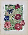 Large Boston Public Garden Sketchbook: Flowers and butterflies, Maurice Brazil Prendergast American, Recto: watercolor over pencil, bordered in pencil and watercolor; Verso: Pencil, bordered