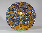 Plate (tagliere), Maestro Giorgio Andreoli  Italian, Maiolica (tin-glazed earthenware)
