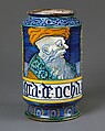Apothecary jar (albarello), Maiolica (tin-glazed earthenware), Italian, Castelli