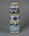Apothecary jar (albarello), Maiolica (tin-glazed earthenware), Italian, probably Faenza