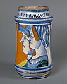 Apothecary jar (albarello), Maiolica (tin-glazed earthenware), Italian, Faenza or Naples
