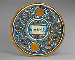 Plate (tagliere), Maiolica (tin-glazed earthenware), Italian, Gubbio