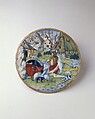 Plate (piatto): The Prodigal Son among the swine, Maestro Giorgio Andreoli  Italian, Maiolica (tin-glazed earthenware)