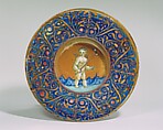 Dish (tondino), Italian  , Gubbio, early 16th century, Maiolica (tin-glazed earthenware), Italian, Gubbio