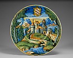 Plate (tagliere), probably workshop of Guido Durantino (Italian, Urbino, active 1516–ca. 1576), Maiolica (tin-glazed earthenware), Italian, Urbino