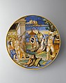 Armorial dish: The story of King Anius, Francesco Xanto Avelli da Rovigo (Italian, Rovigo ca.1487–1542), Maiolica (tin-glazed earthenware)