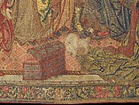 Emperor Vespasian Cured by Veronica's Veil, Wool, silk, and gilt-metal-strip-wrapped silk in slit, dovetailed, and double interlocking tapestry weave., Flemish, Brussels