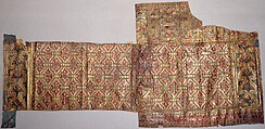 Border, Leather; canvas; linen, Italian or Spanish