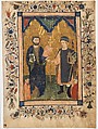 Saint Mark the Evangelist and Saint Sinibaldus Venerated by Members of a Lay Confraternity, Cristoforo Cortese (Italian, Venice, active ca. 1390, died before 1445), Tempera and gold on parchment