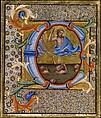 Last Judgment in an Initial C, Lorenzo Monaco (Piero di Giovanni) (Italian, Florence (?) ca. 1370–1425 Florence (?)), Tempera and gold on parchment