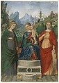 Virgin and Child Enthroned between Saints Cecilia and Catherine of Alexandria, Francesco Morone (Italian, Verona 1471–1529 Verona), Tempera on parchment; Underdrawing in sepia ink