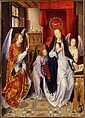 The Annunciation, Hans Memling (Netherlandish, Seligenstadt, active by 1465–died 1494 Bruges), Oil on panel, transferred to canvas