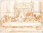 The Last Supper, after Leonardo da Vinci, Rembrandt (Rembrandt van Rijn) (Dutch, Leiden 1606–1669 Amsterdam), Red chalk