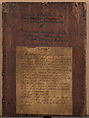 15A Portrait: Heinrich zum Jungen (recto); Inscriptions (verso)
15B Cover with zum Jungen Coat of Arms (recto); Vine Scroll Decoration (verso), German  , Frankfurt(?), Portrait: mixed media(?) on parchment, laid down on spruce panel
Cover: distemper on canvas, laid down on wood panel, German