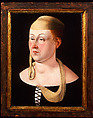 Portrait of a Lady (recto); Pseudo-marble with Inscription (verso), Circle of Jacometto (Jacometto Veneziano) (Italian, active Venice by ca. 1472–died before 1498), Oil on wood, Italian, Venice