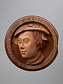 Anna Rasper or Anna Dornle (?); Cover with a Siren, Meister der Dosenköpke (Master of the Capsule Portraits) (German, 16th century), Portrait: wood, pearwood; canister bottom: walnut partially painted