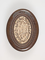 Portrait of Paulus Praun, Cover, and Carrying Case, Matthäus Carl (German, Augsburg ca. 1560 - ca. 1609  Amberg), Portrait: colored wax, paper; capsule: wooden; case: leather, German