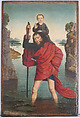 Saint Christopher and the Infant Christ, Follower of Dieric Bouts (Netherlandish, Haarlem, active by 1457–died 1475), Oil on oak panel