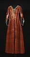 Woman's Gown (Robe á la française), Silk; metal; linen, Italian or French