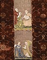 Chasuble Back with an Orphrey Cross, Chasuble Back: silk 
Orphrey Cross:  linen plain weave embroidered with silk and gilt-animal-substrate-wrapped linen., Italian or Spanish; German