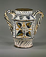 Apothecary Jar (albarello), Maiolica (tin-glazed earthenware), Italian, probably Florence or vicinity