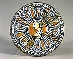 Plate (tagliere), Maiolica (tin-glazed earthenware), Italian, probably Deruta