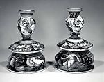 Candlestick (candeliere), Maiolica (tin-glazed earthenware), Italian, probably Urbino