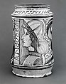 Maiolica: Apothecary jar (albarello), Maiolica (tin-glazed earthenware), Italian (probably Naples)