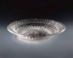 Bowl, Colorless (slightly gray) and transparent amethyst nonlead glass. Blown, pattern molded, enameled, gilt., Italian (Venice)