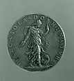 Portrait medal of Scaramuccia Trivulzio (obverse); Prudence (reverse), Bronze (copper alloy with a honeycolored
patina.), Italian, Milan