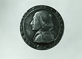 Medal:  Federigo da Montefeltro, Follower of Filarete (Antonio di Pietro Averlino) (Italian, Florence ca. 1400–ca. 1469 Rome), Bronze (Copper alloy with brown to green patina with traces of black wax).