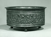 Bowl decorated with frieze of grotesques, Copper alloy and a silvery patina, Italian, Padua