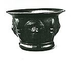 Mortar, Copper alloy with light brown patina., Italian