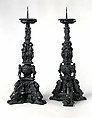 Altar candlestick, Andrea di Alessandri, called Il Bresciano Italian, Copper alloy with a thick black varnish patina.