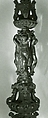 Candelabra supported by three female demi-figures, Copper alloy, black patina., Italian, Veneto (?)